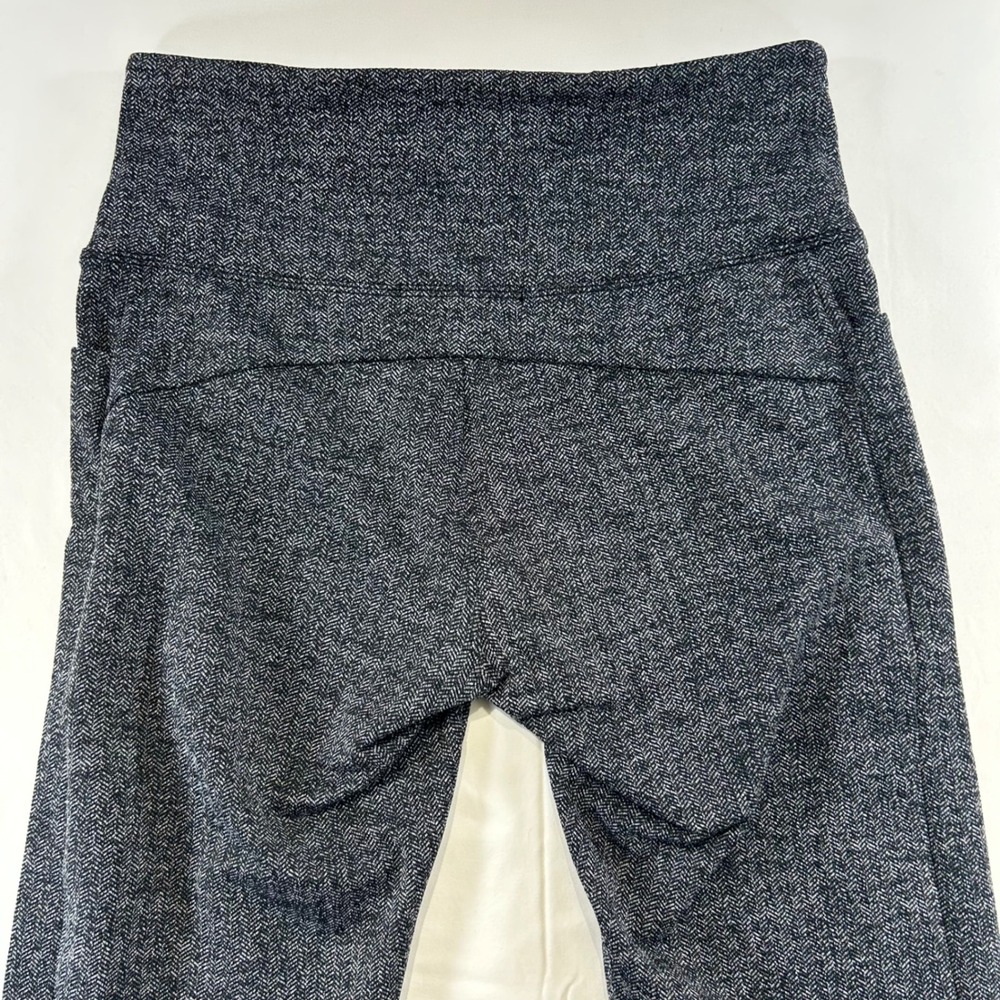Athleta Dark Academia Herringbone Split Hem Leggings Small Tall Gray ST 353504 - Picture 10 of 11